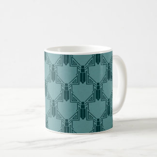 Crickets Art déco - Mug de café bleu pâle Peacock