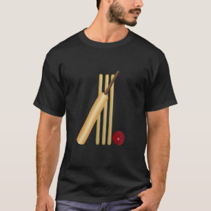 Cricketspiel, Schläger und Ball T-Shirt