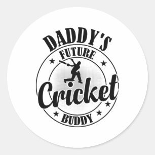 Cricketspielender Cricketspieler - Daddys zukünfti Runder Aufkleber