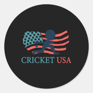 Cricketspieler Cricket USA Team Trainer Amerikanis Runder Aufkleber