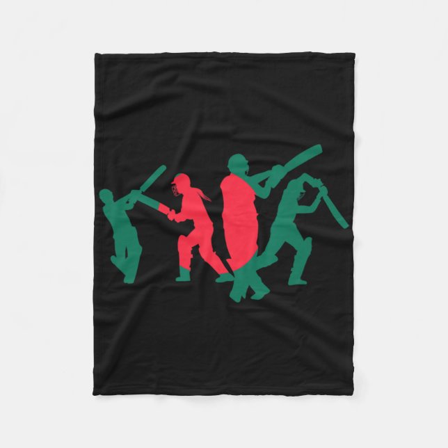 Cricketspieler Design 1  Fleecedecke (Vorderseite)
