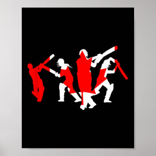 Cricketspieler-Design Poster