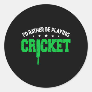 Cricketspieler-Training Cricket Männer  Runder Aufkleber