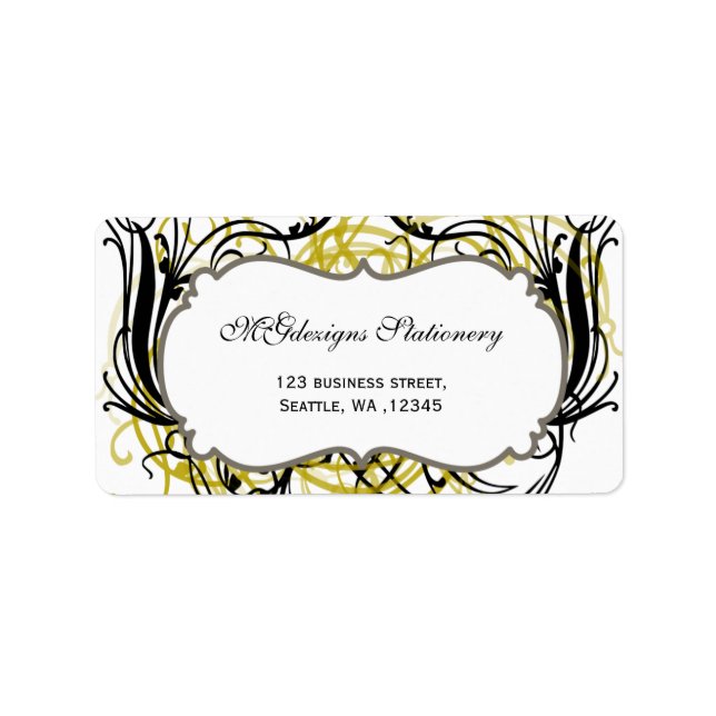 crier, noir et blanc Chic étiquettes de adresse d' (Devant)