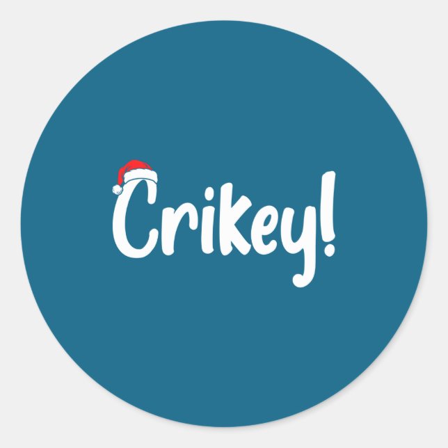 Crikey Christmas Santa Hat Matching Christmas Fami Runder Aufkleber (Vorderseite)