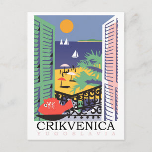 Crikvenica, Jugoslawien, Fensterblick Postkarte
