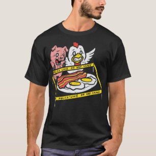 Crime Scene Chicken Pig Bacon Eier Funny Thanksgiv T-Shirt