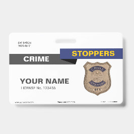 Crime Stoppers Abzeichen Ausweis