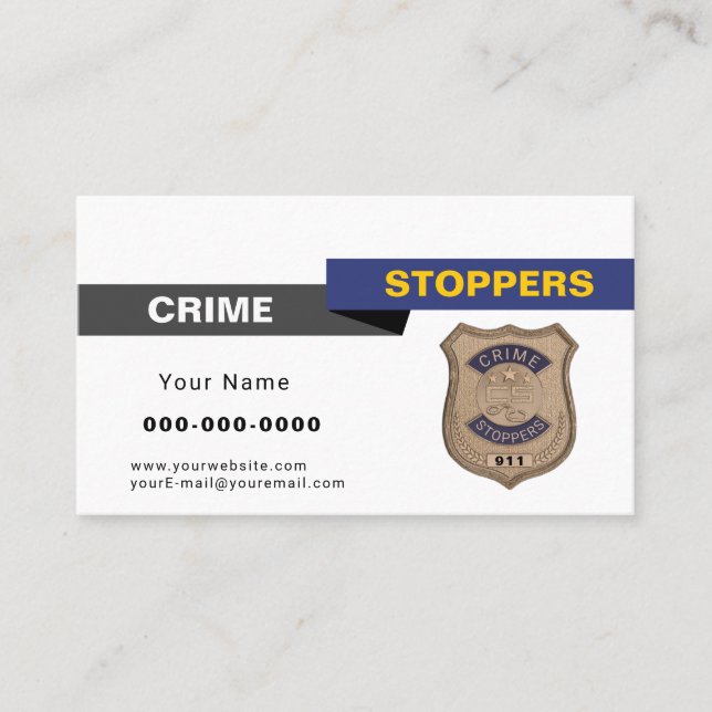 Crime Stoppers Carte de visite (Devant)