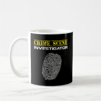 Crimescene Ermittler Fingerabdruckpolizei Kaffeetasse