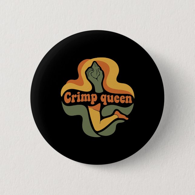Crimp Queen Kletter Boulderer Felsenkletterer Button (Vorderseite)