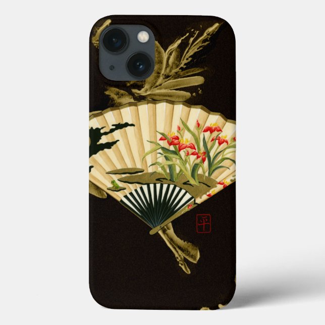 Crimped Orient Fan with Floral Design Case-Mate iPhone Hülle (Rückseite)