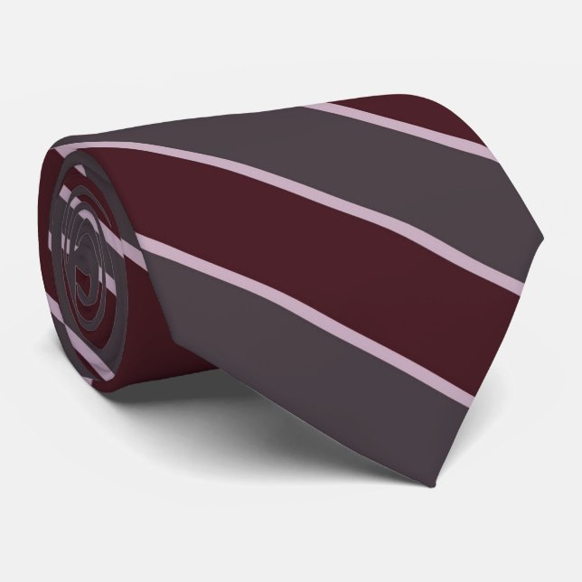 Crimson And Grayish Red Plus Pink Rose Stripes     Krawatte (Gerollt)