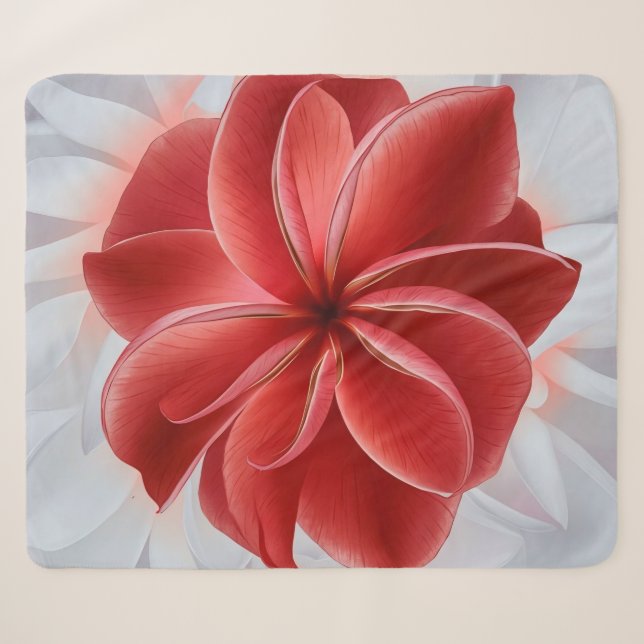 Crimson Azalea Fleece Blanket Sherpadecke (Vorderseite (Horizontal))