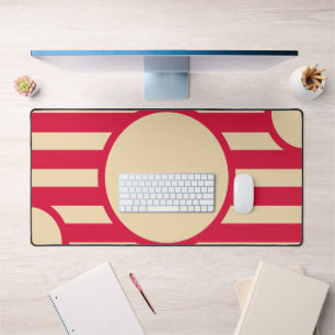 Crimson & Beige Sunburst-Schreibtischunterlage – A Schreibtischunterlage