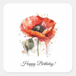 Crimson Bloom, custom Quadratischer Aufkleber