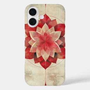 Crimson Bloom Mandala iPhone 16 Hülle