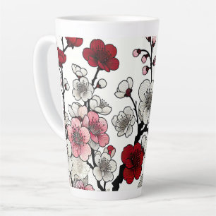 Crimson Blossom Elegance - japanisch Inspirierte F Milchtasse