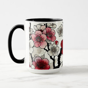 Crimson Blossom Elegance - japanisch Inspirierte F Tasse