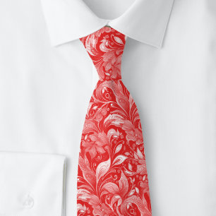 Crimson Botanical Batik Krawatte