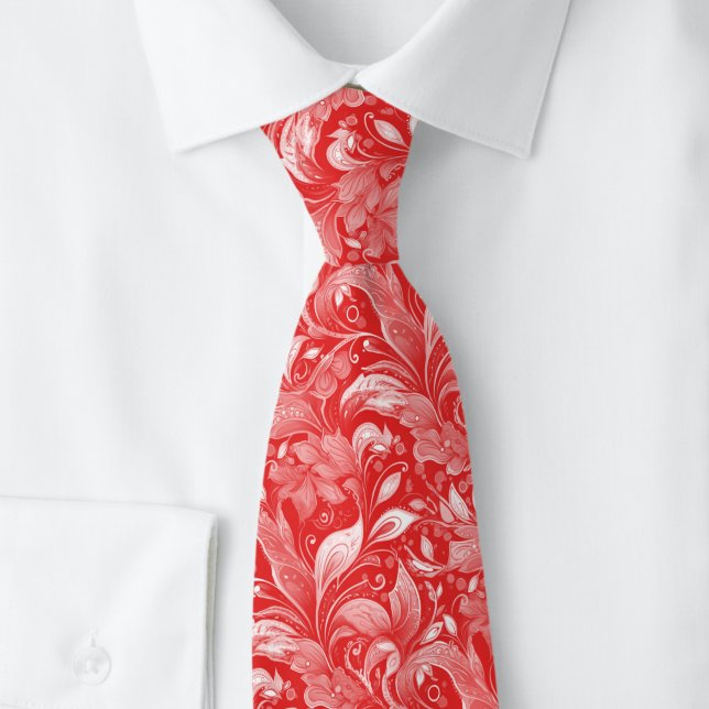 Crimson Botanical Batik Krawatte (Von Creator hochgeladen)