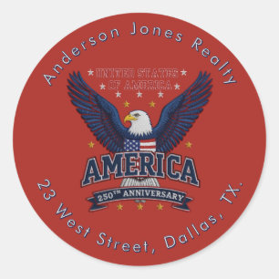 Crimson Business USA Jubiläum Runder Aufkleber