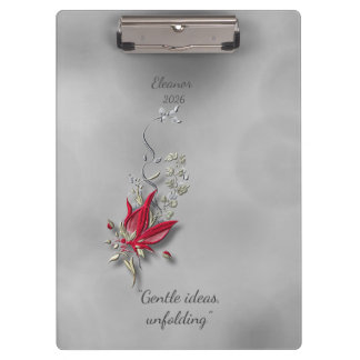 Crimson Butterfly Bloom clipboard Klemmbrett