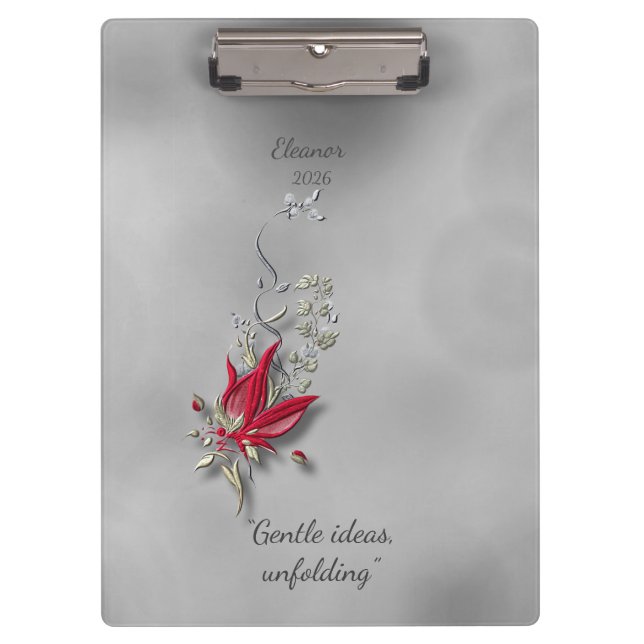 	Crimson Butterfly Bloom clipboard  Klemmbrett (Vorderseite)