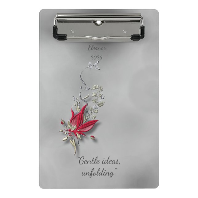 	Crimson Butterfly Bloom Mini-Clip-Board  Mini Klemmbrett (Vorderseite)