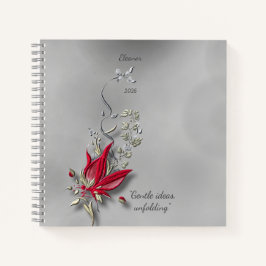 Crimson Butterfly Bloom spiral notebook Notizbuch