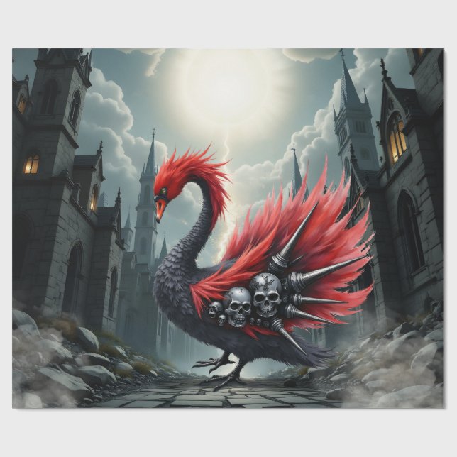 Crimson Cathedral Swan. Geschenkpapier (Flach)
