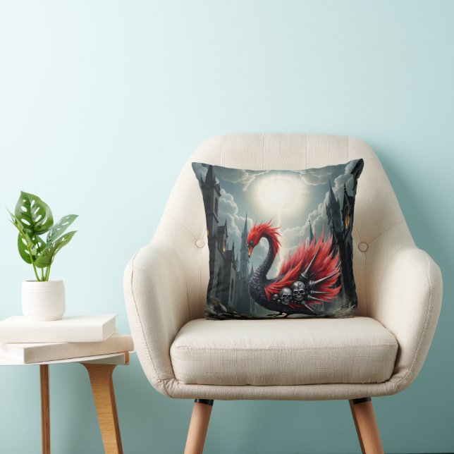 Crimson Cathedral Swan. Kissen (Stuhl )