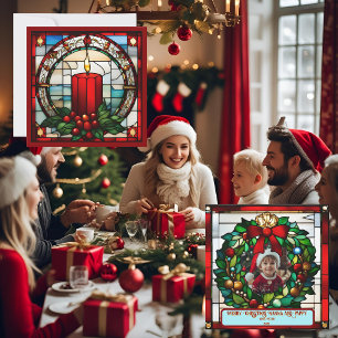Crimson Christmas Candle Imitats festgehalten