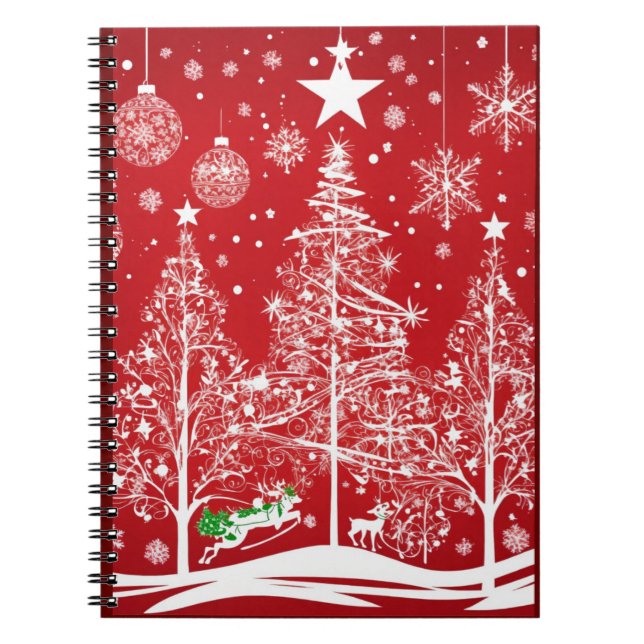 "Crimson Christmas Delight : Carnet Spiral avec S (Devant)
