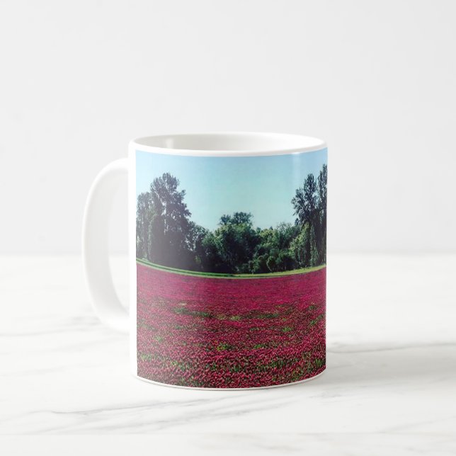 Crimson Clover Field Kaffeetasse (Vorderseite Links)