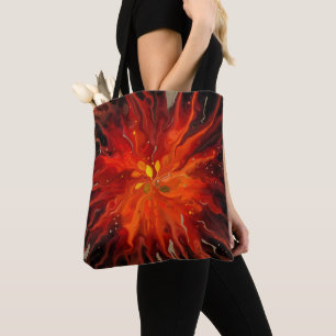 Crimson Core – Feuriger abstrakter Energieausbruch Tasche