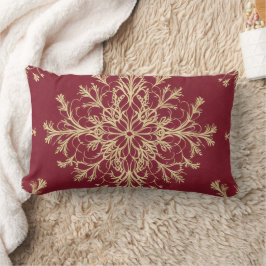 Crimson Embrace Throw Kissen mit zarter Spitze