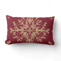 Crimson Embrace Throw Kissen mit zarter Spitze