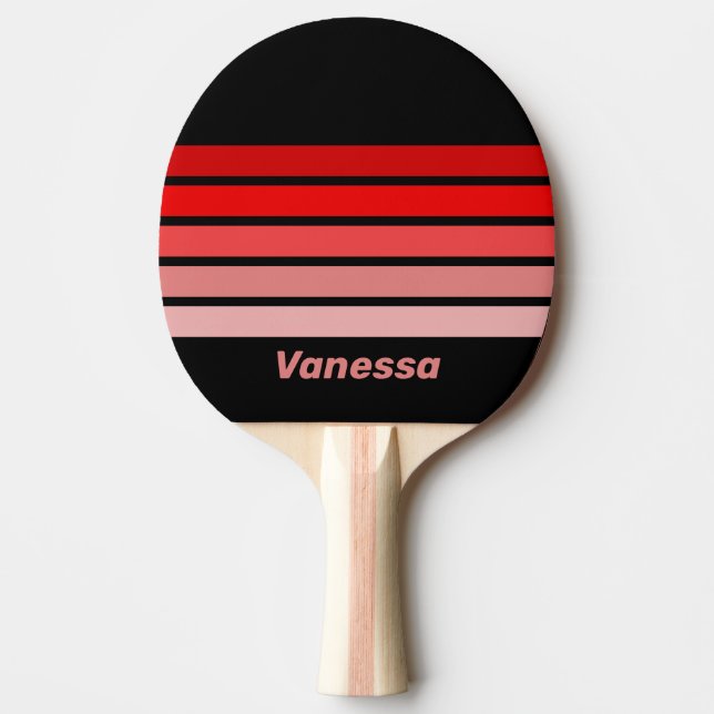 Crimson Fade Across Striping with Name Tischtennis Schläger (Vorderseite)