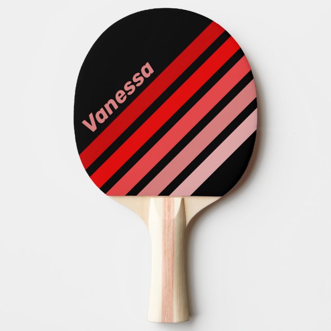 Crimson Fade Angled Striping with Name Tischtennis Schläger (Vorderseite)
