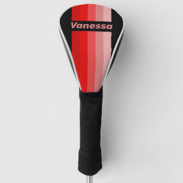Crimson Fade Pin Striped with Name Golf Headcover