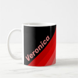 Crimson Fade Stripes with Name Kaffeetasse