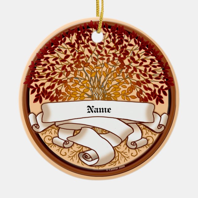 Crimson Family Tree Keramikornament (Vorne)