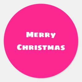 Crimson Festive Frohe Weihnachten Runder Aufkleber
