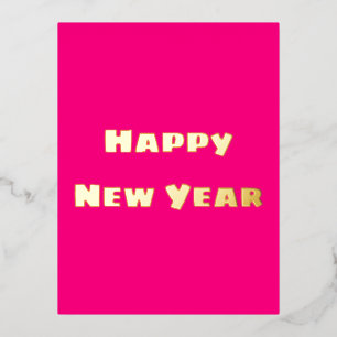 Crimson Festive Happy New Year Postcard Folien Feiertagspostkarte