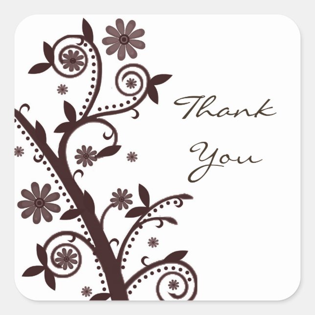 Crimson Floral Swirl Danke, Sticker (Vorderseite)