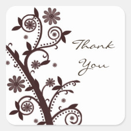 Crimson Floral Swirl Danke, Sticker
