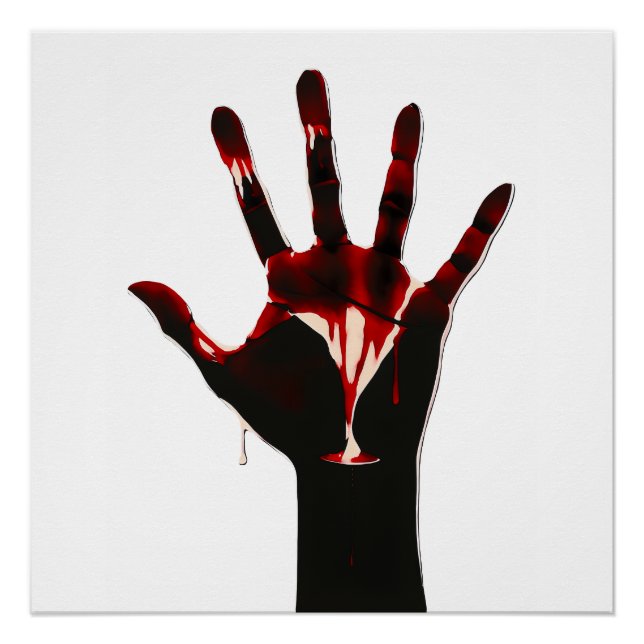 Crimson Flow – Graphic Hand Expression Poster (Vorderseite)