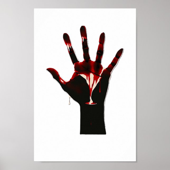 Crimson Flow – Graphic Hand Expression Poster (Vorne)