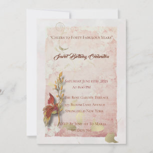 Crimson flüstert 40. Geburtstagseinladung Einladung